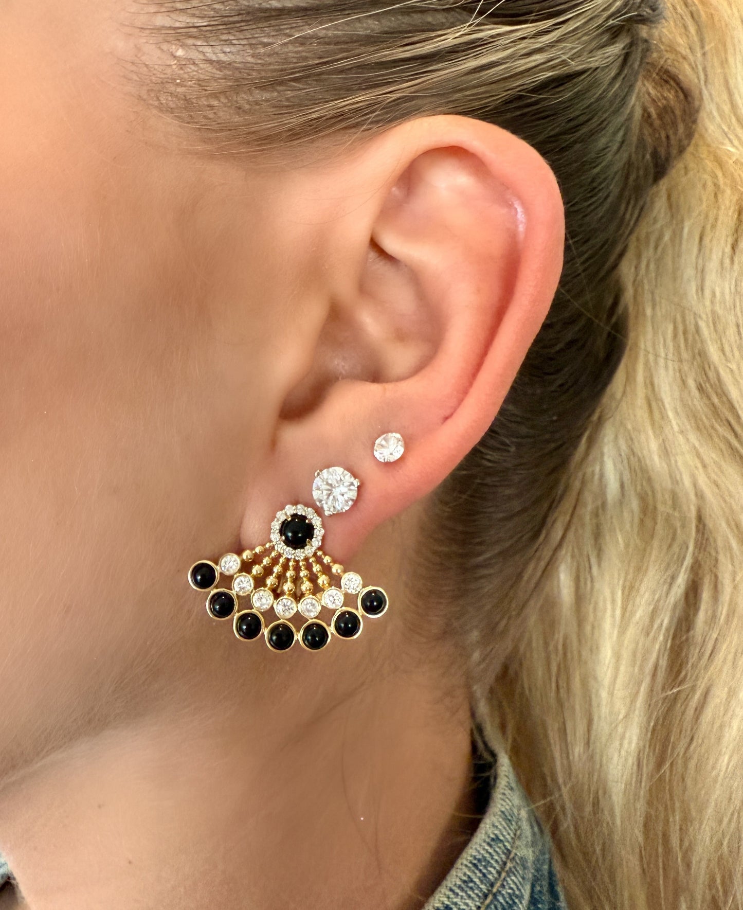 Agata Negro Aretes