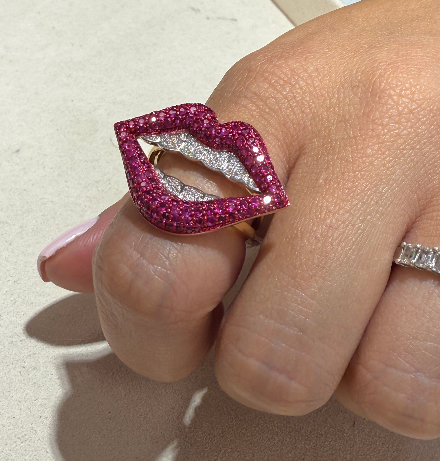 Rolling Stone Lips Anillo