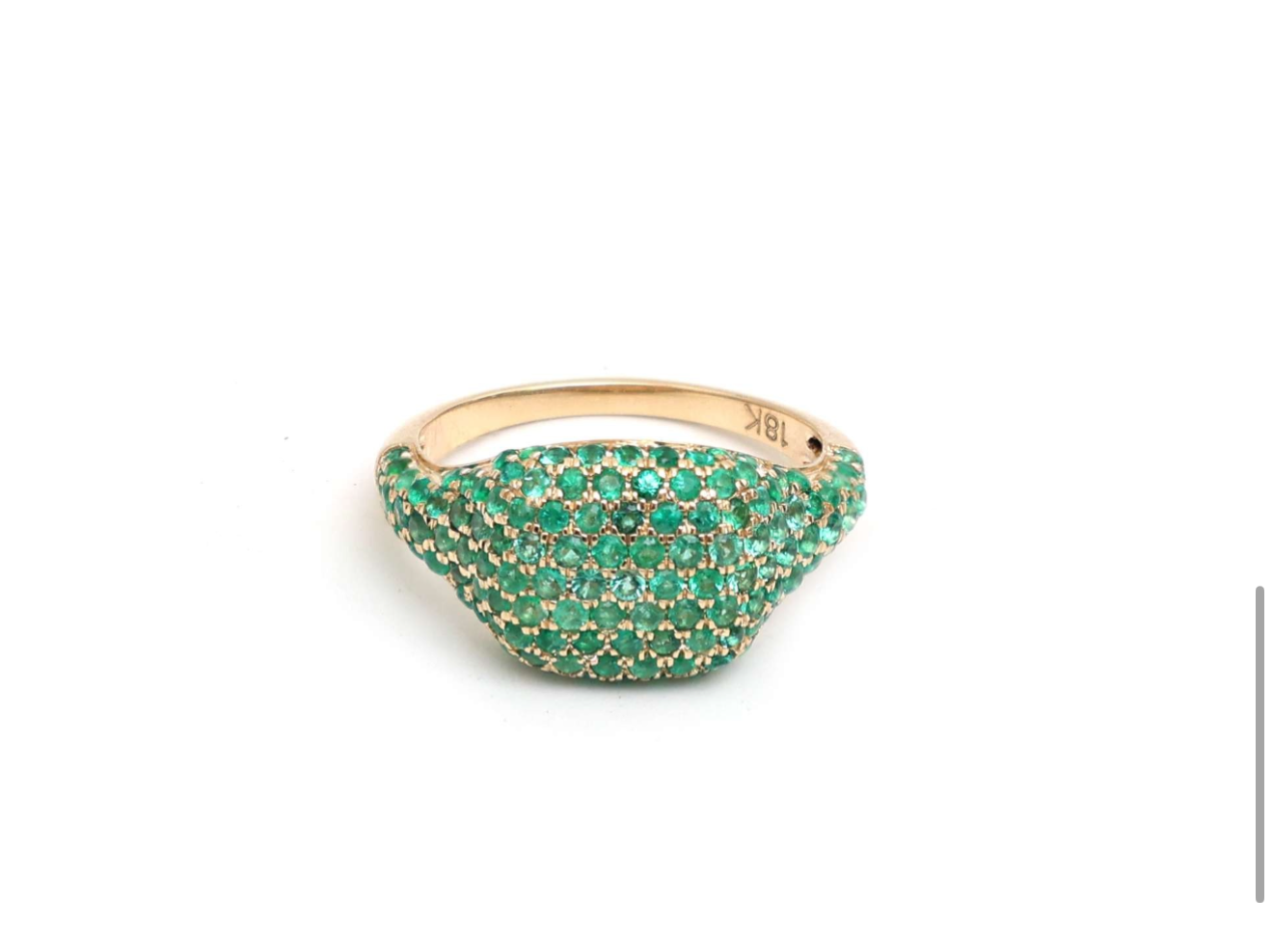 Pinkie Pavé Verde Anillo