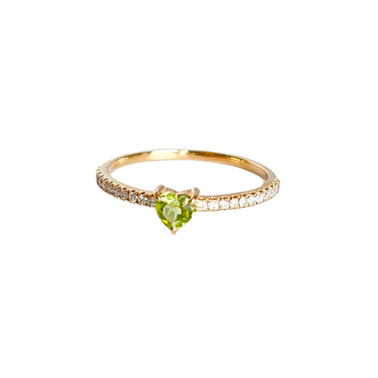 Mini Cute Peridot Anillo
