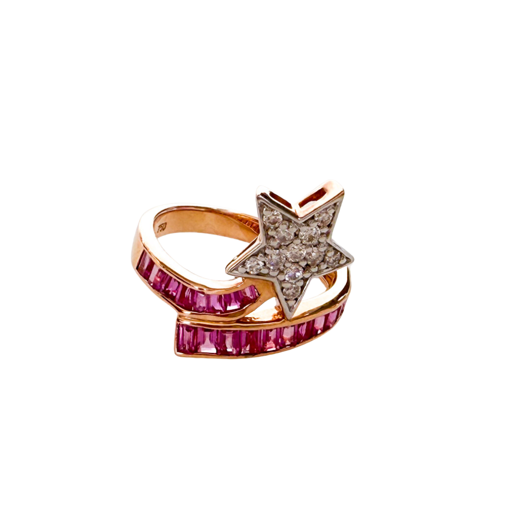 Super star pink sapphire ring