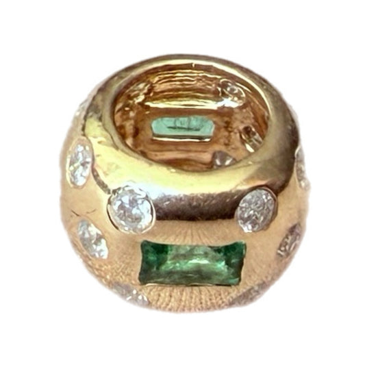 Aros Charm con Diamante Verde