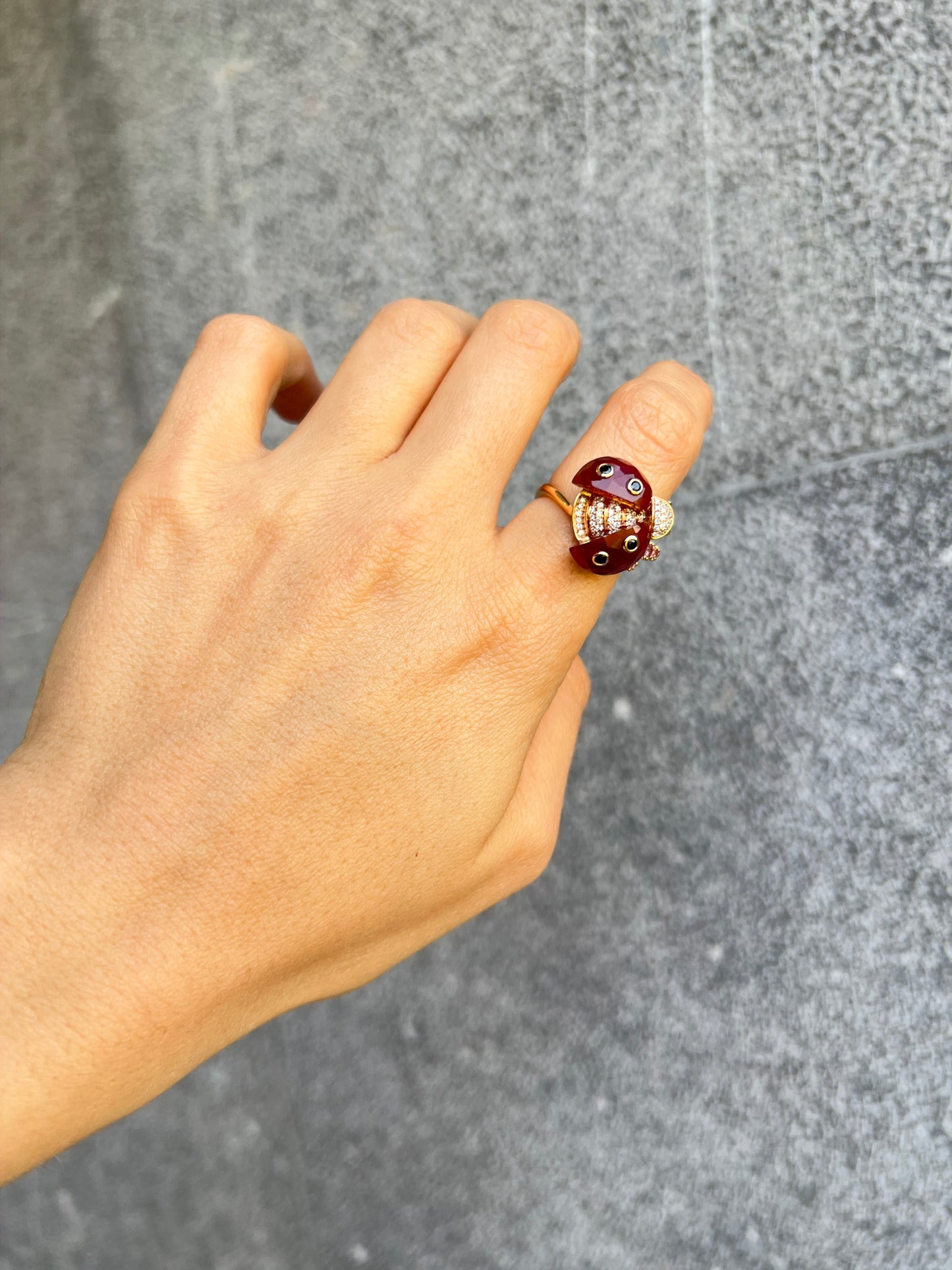 Buena Suerte Mariquita Anillo