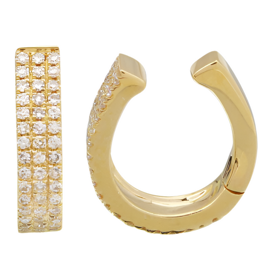 Classic Triple Diamond Ear cuff Aretes