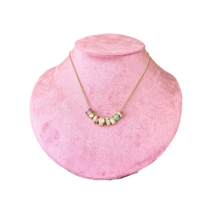 Aros Charms Diamante Rosa