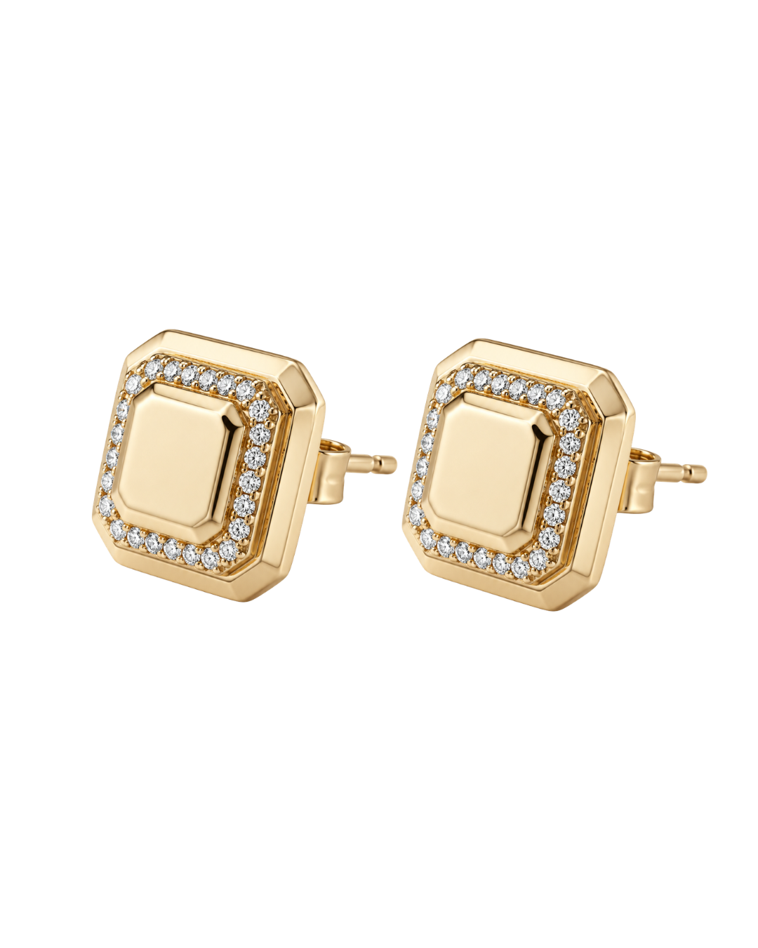 Golden Frame Diamond Studs