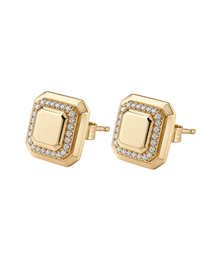 Golden Frame Diamond Studs