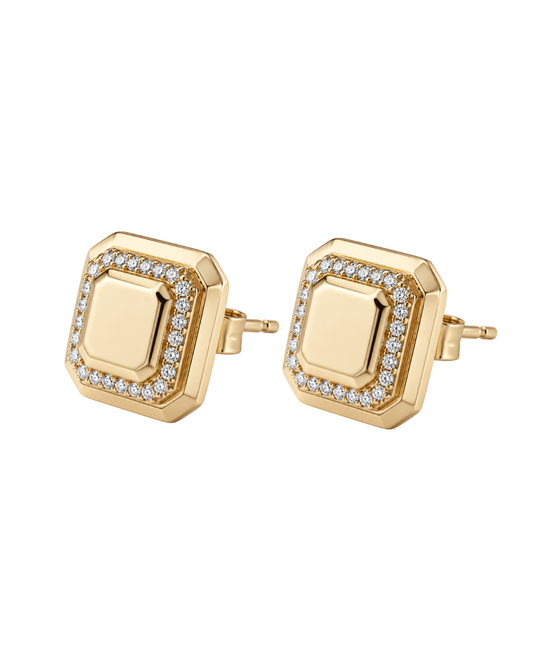 Golden Frame Diamond Studs