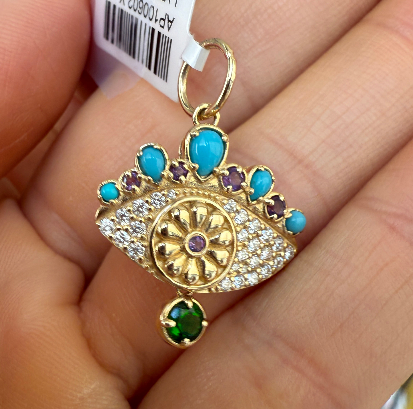 Dije Ojo con Piedras preciosas