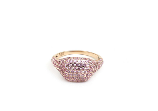 Pinkie Pavé Rosa Pastel Anillo