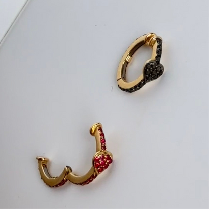 Pink Heart Earcuff Aretes