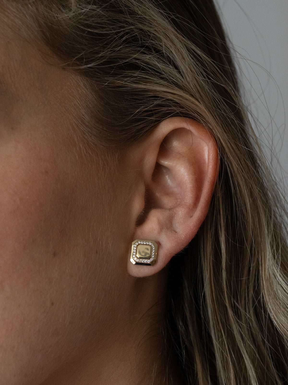 Golden Frame Diamond Studs