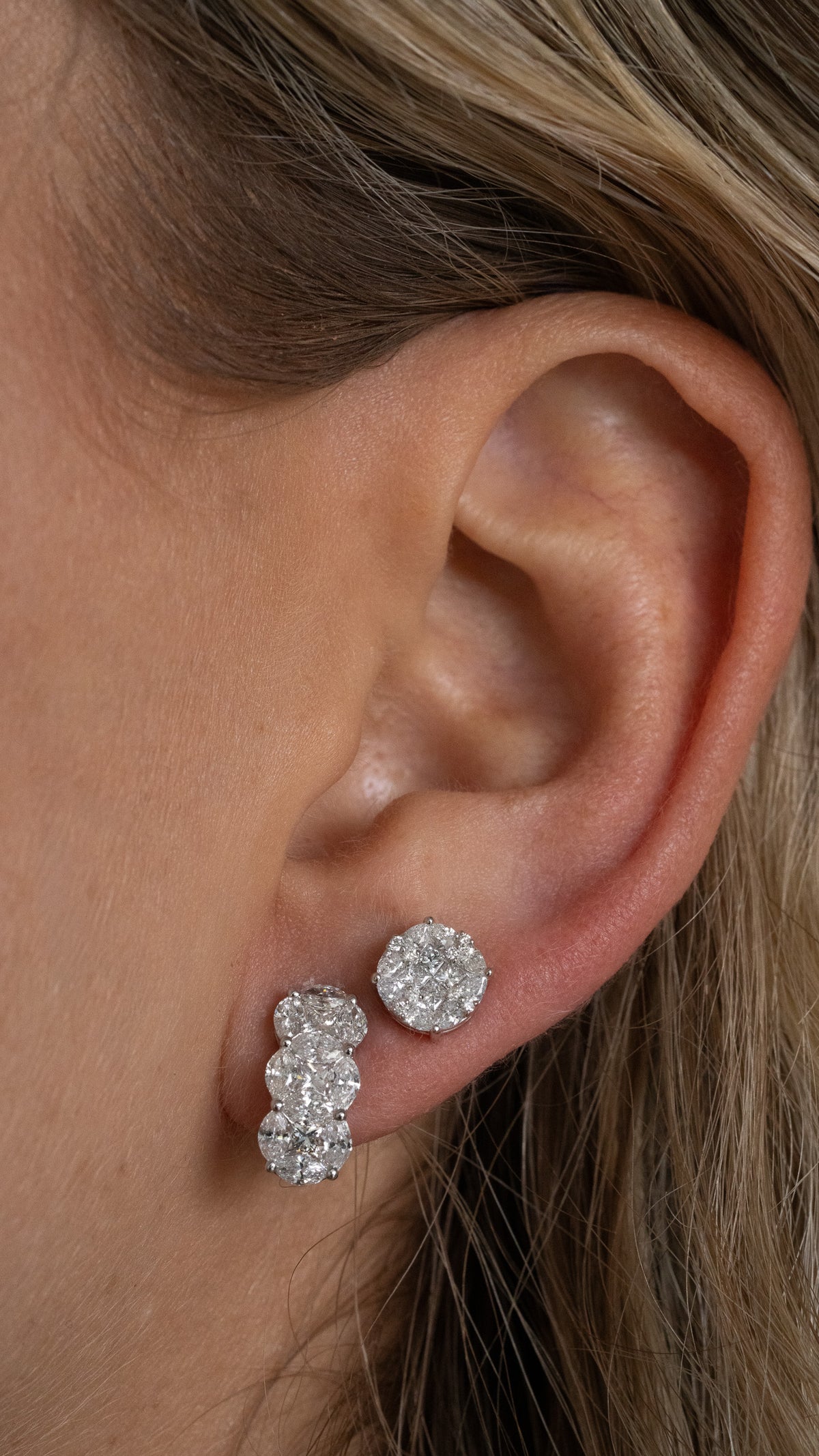 3 cluster earrings
