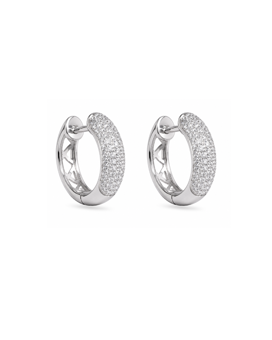 Huggies Pavé Blancos Aretes