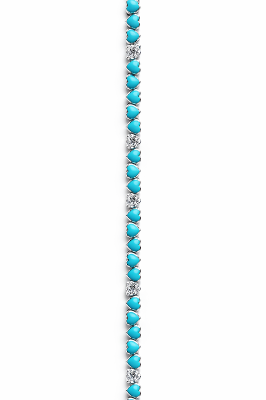 Turquoise Hear Tennis Bracelet
