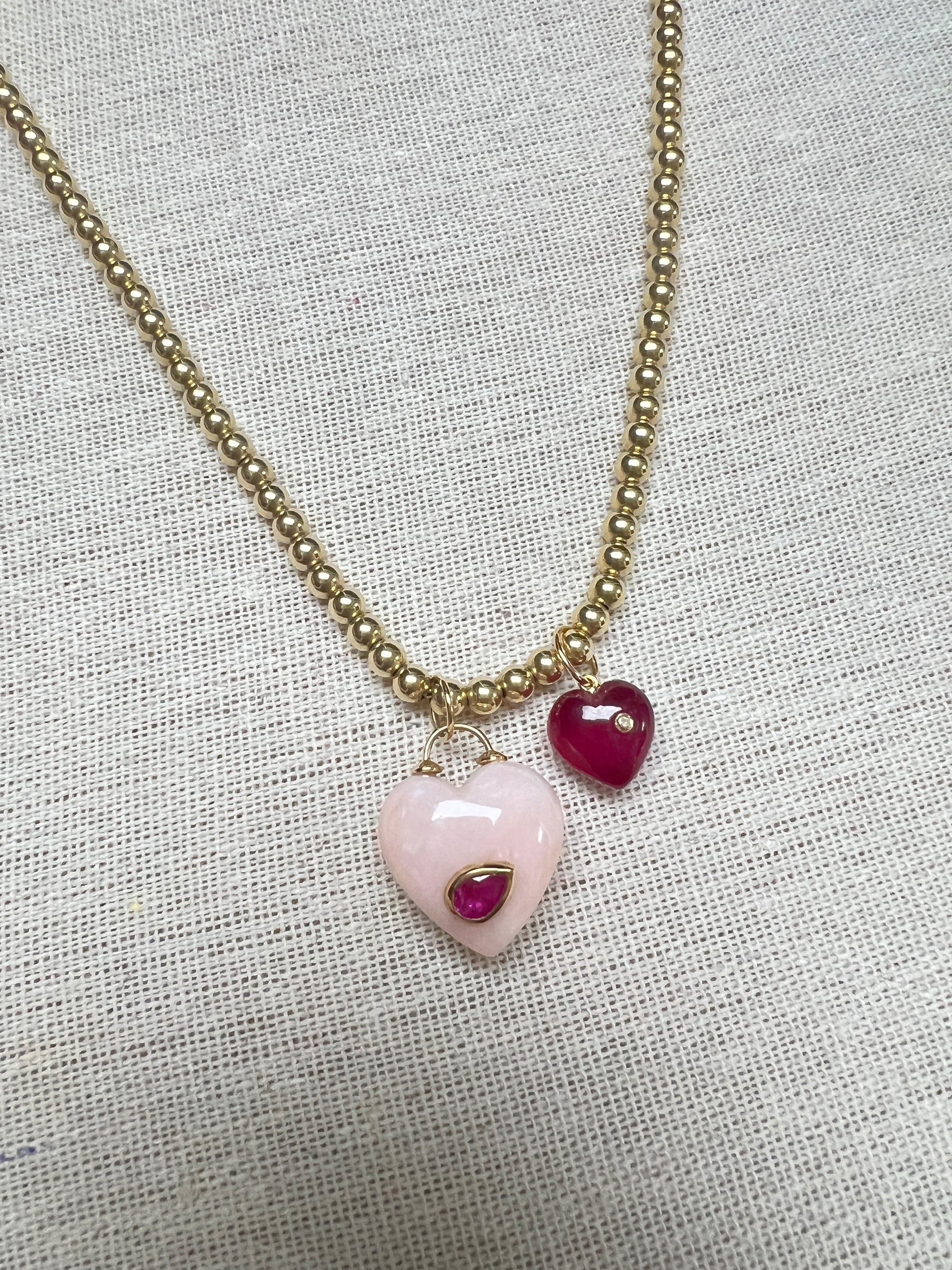 Piedra Pink Opal Heart
