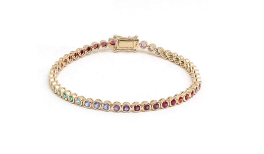 Rainbow Gemstone Pulsera