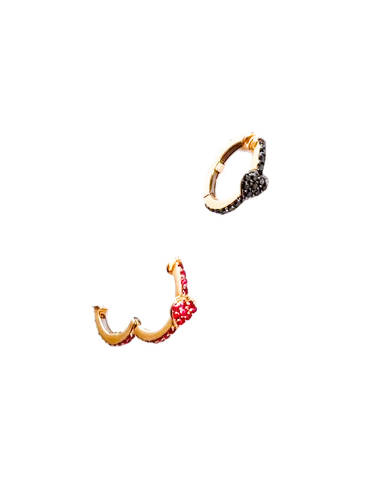 Pink Heart Earcuff Aretes