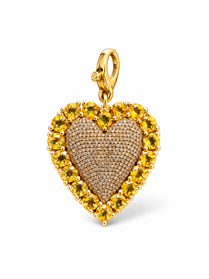 Corazón Citrine Dije