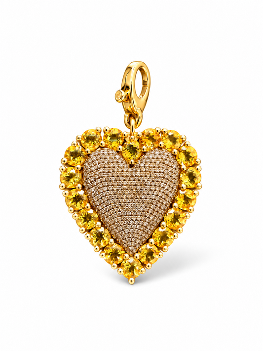 Corazón Citrine Dije