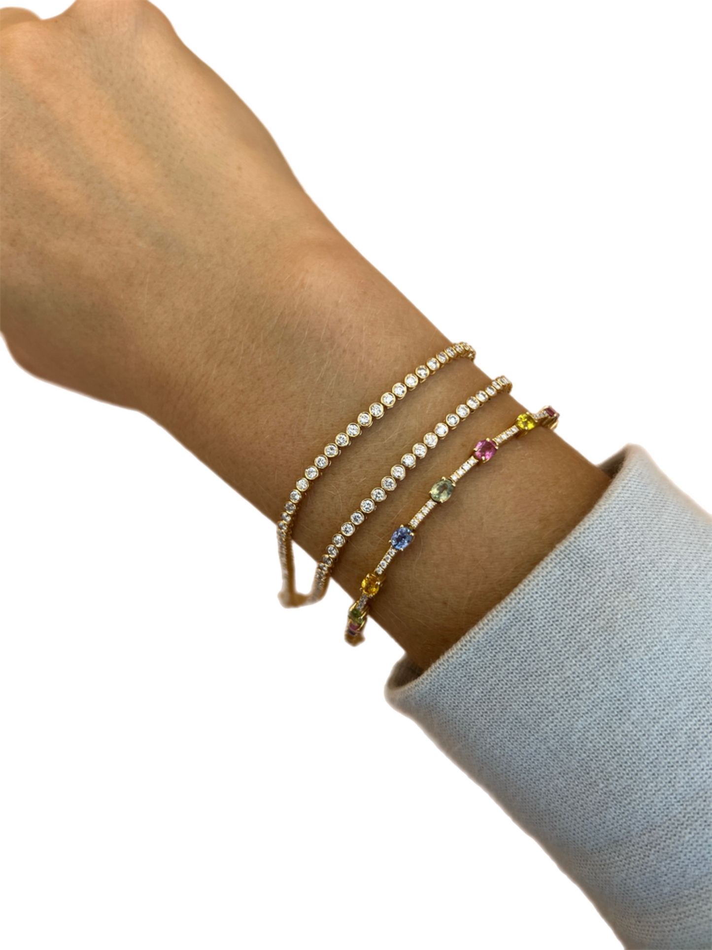 Bezel tennis necklae