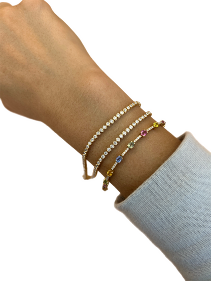 Bezel tennis necklae