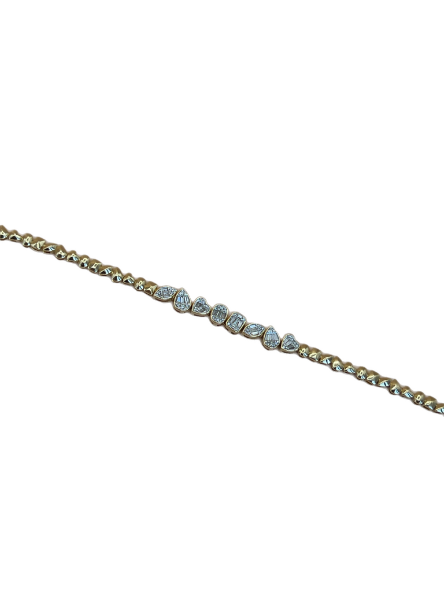 Multishape gold diamond bracelet