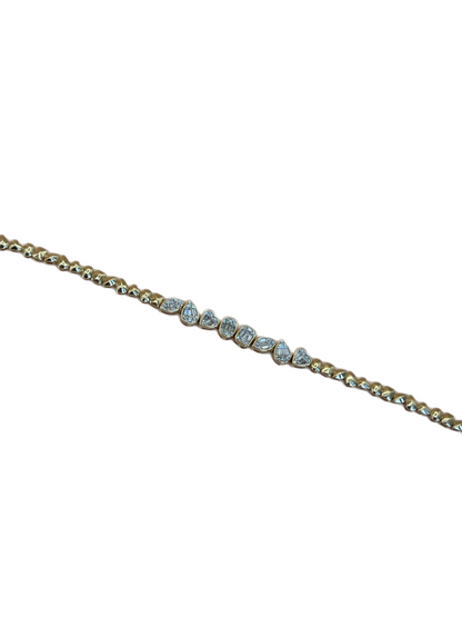 Multishape gold diamond bracelet