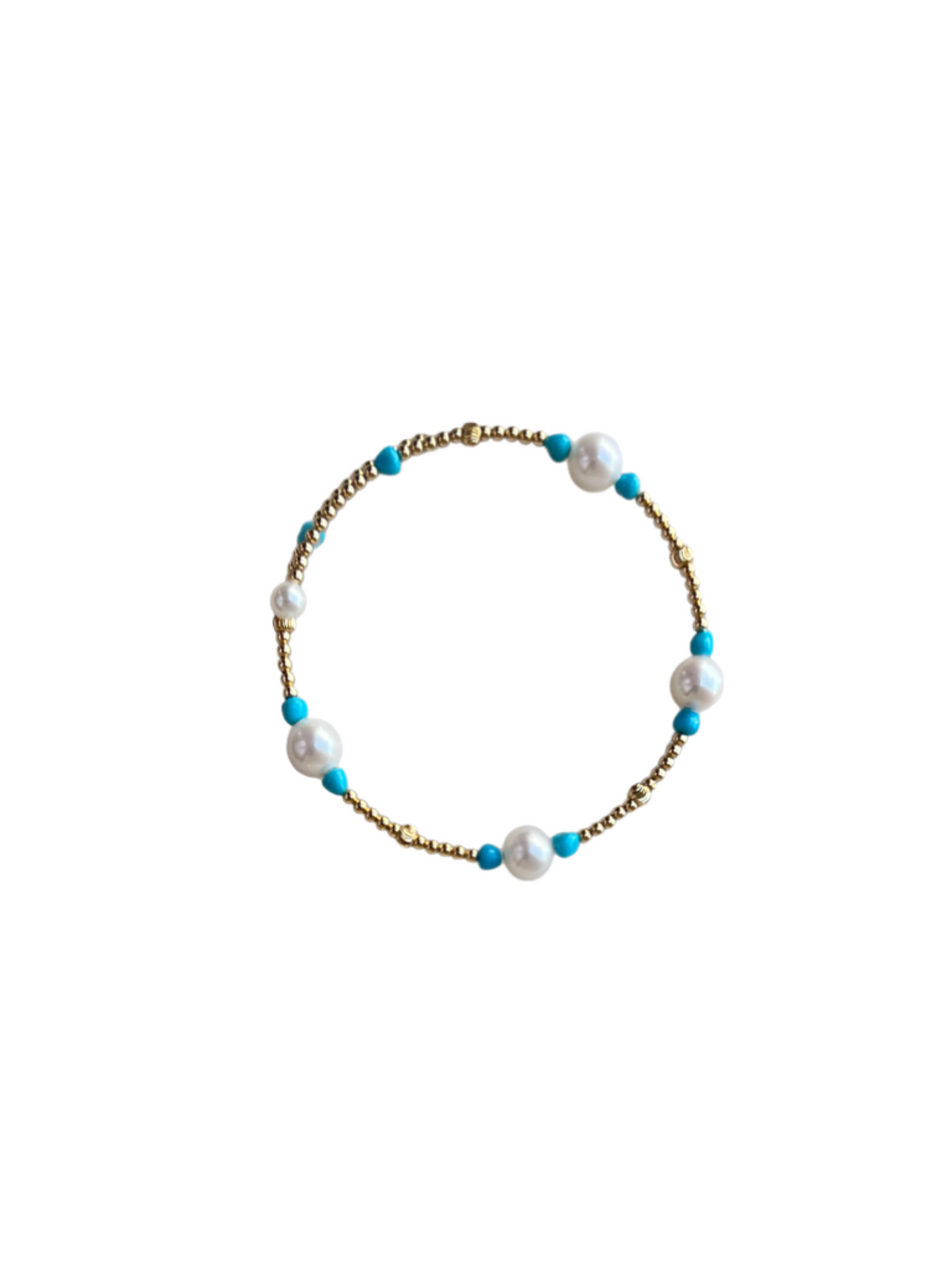 Pearl turquiose rigid bracelet