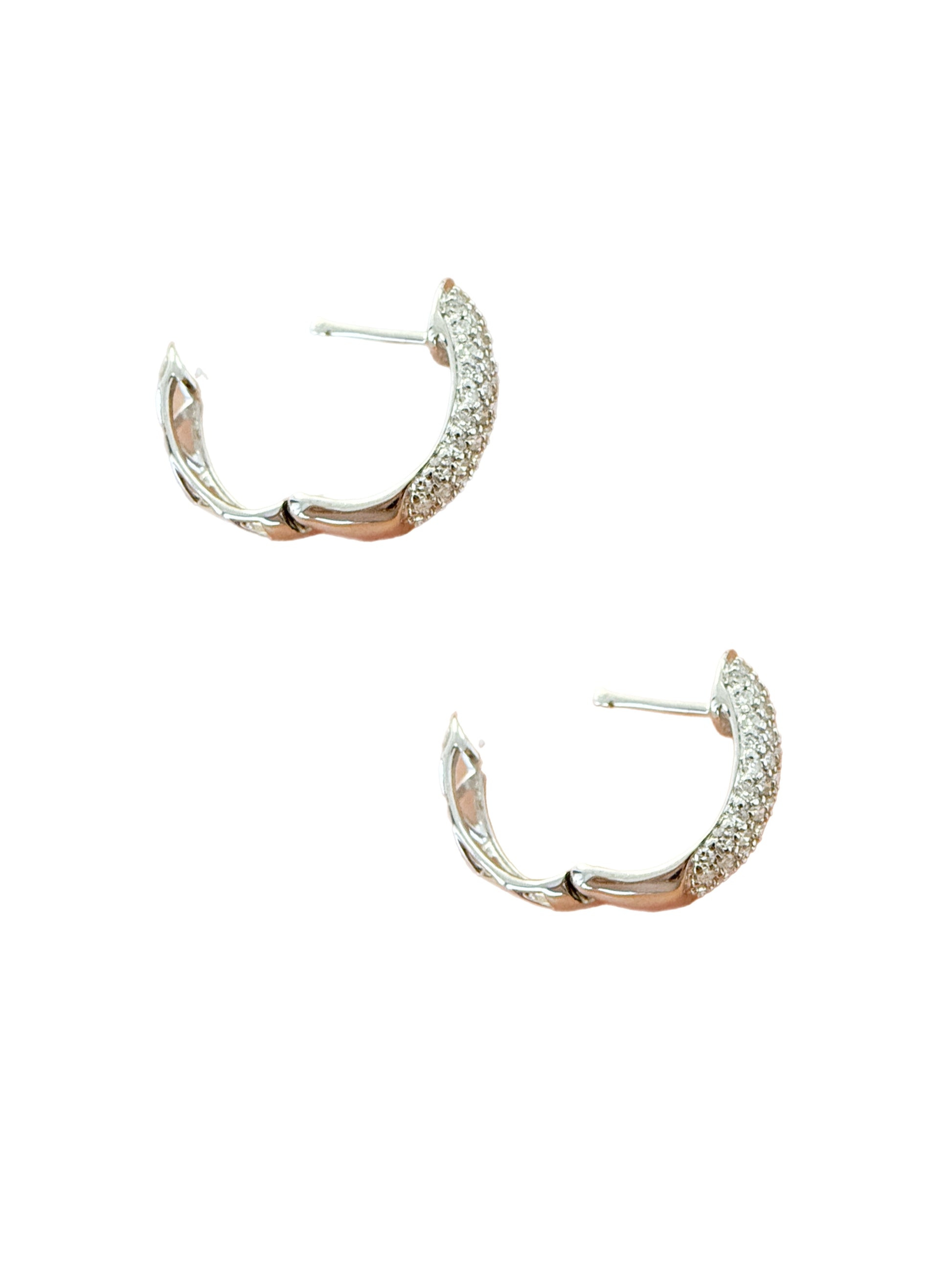 Aretes Huggies Pavé Blancos