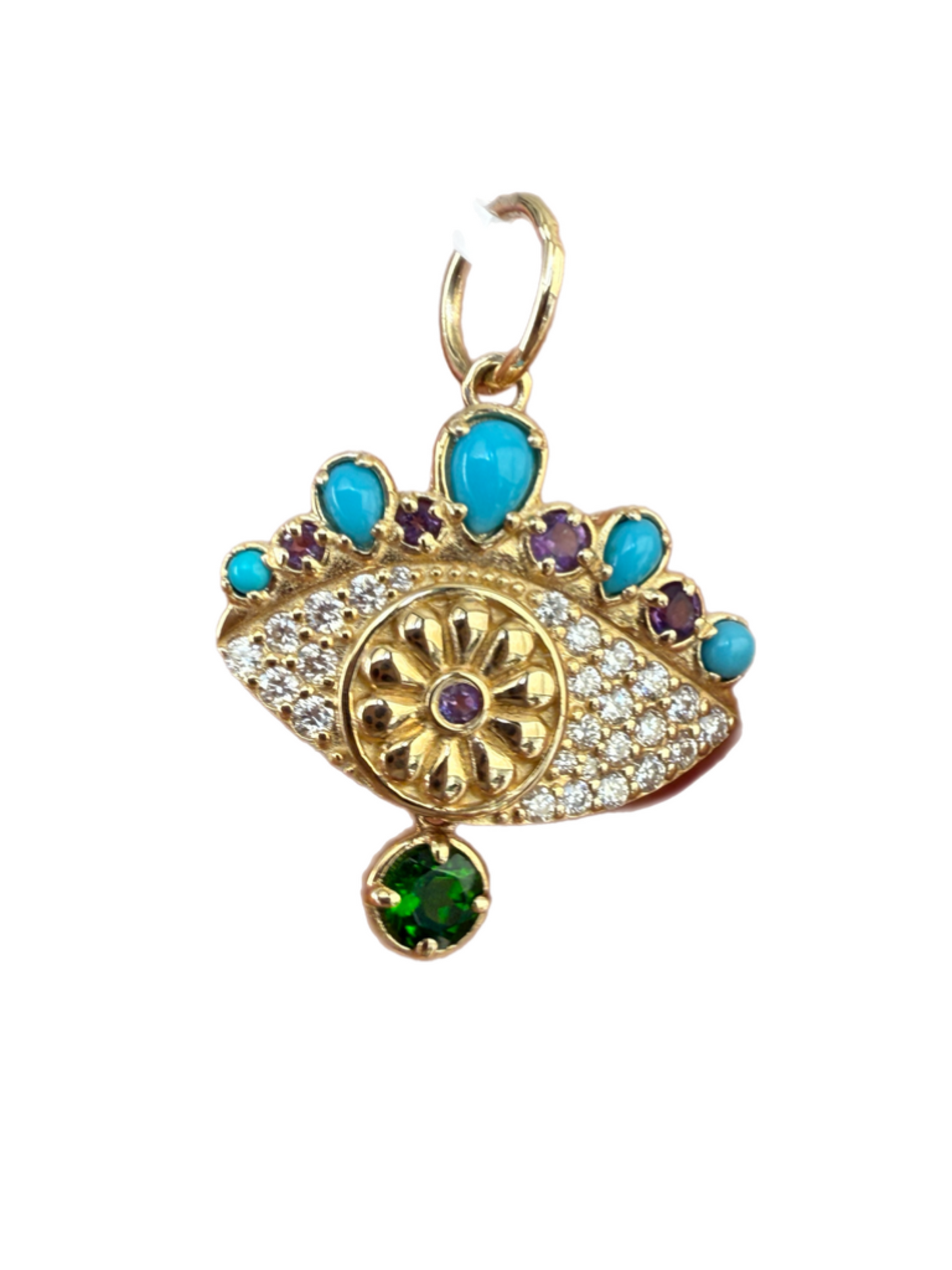 Dije Ojo con Piedras preciosas