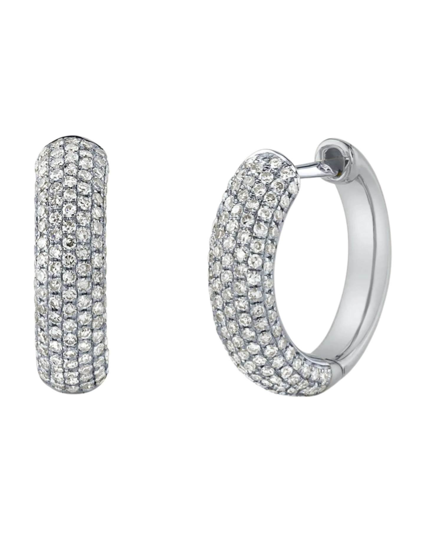 Huggies Pavé Blancos Aretes