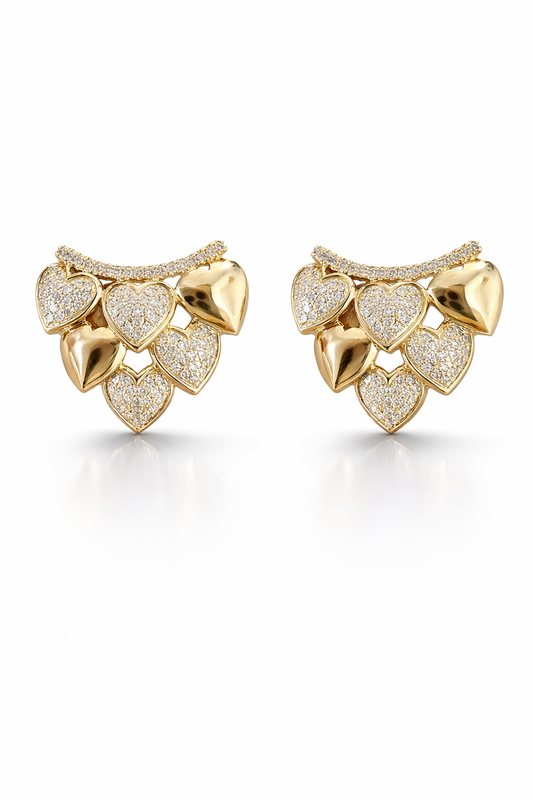 Multicorazones Aretes