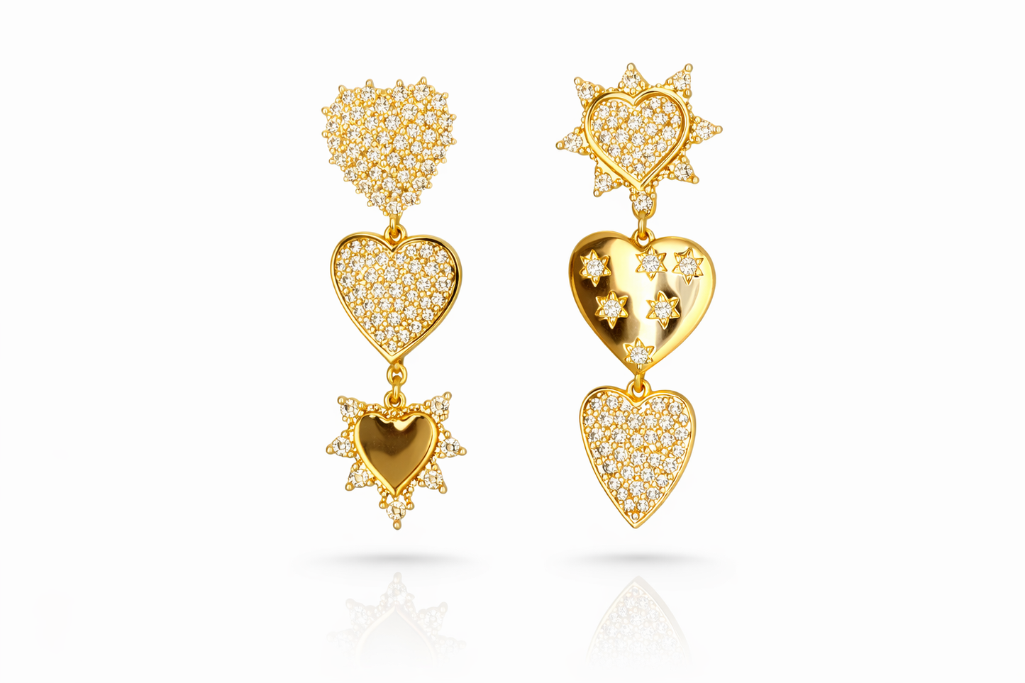 Multi Corazones Aretes