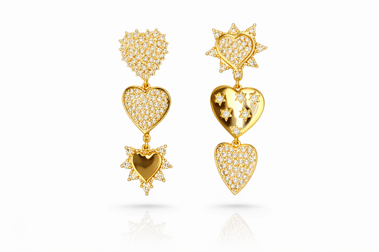 Multi Corazones Aretes