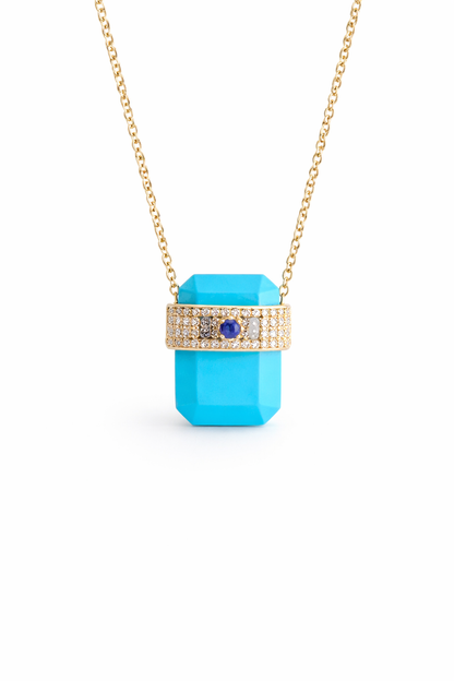 Emerald turquoise necklace