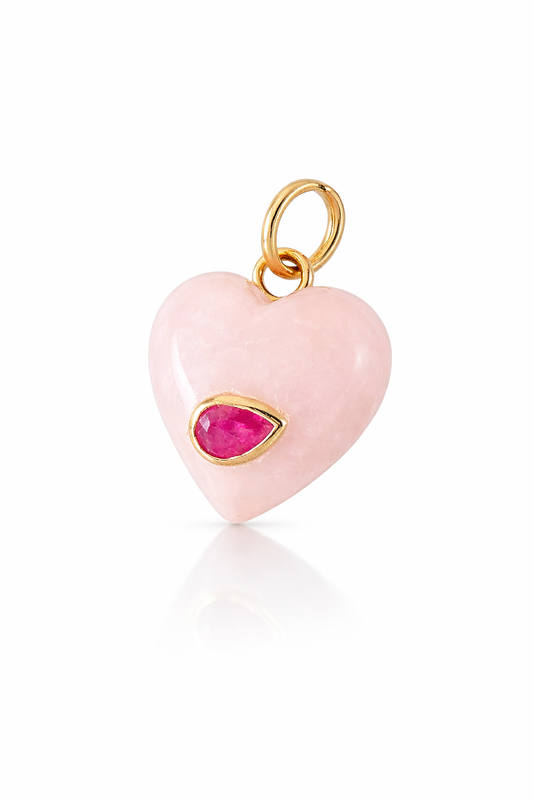 Piedra Pink Opal Heart