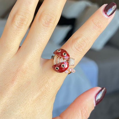 Buena Suerte Mariquita Anillo