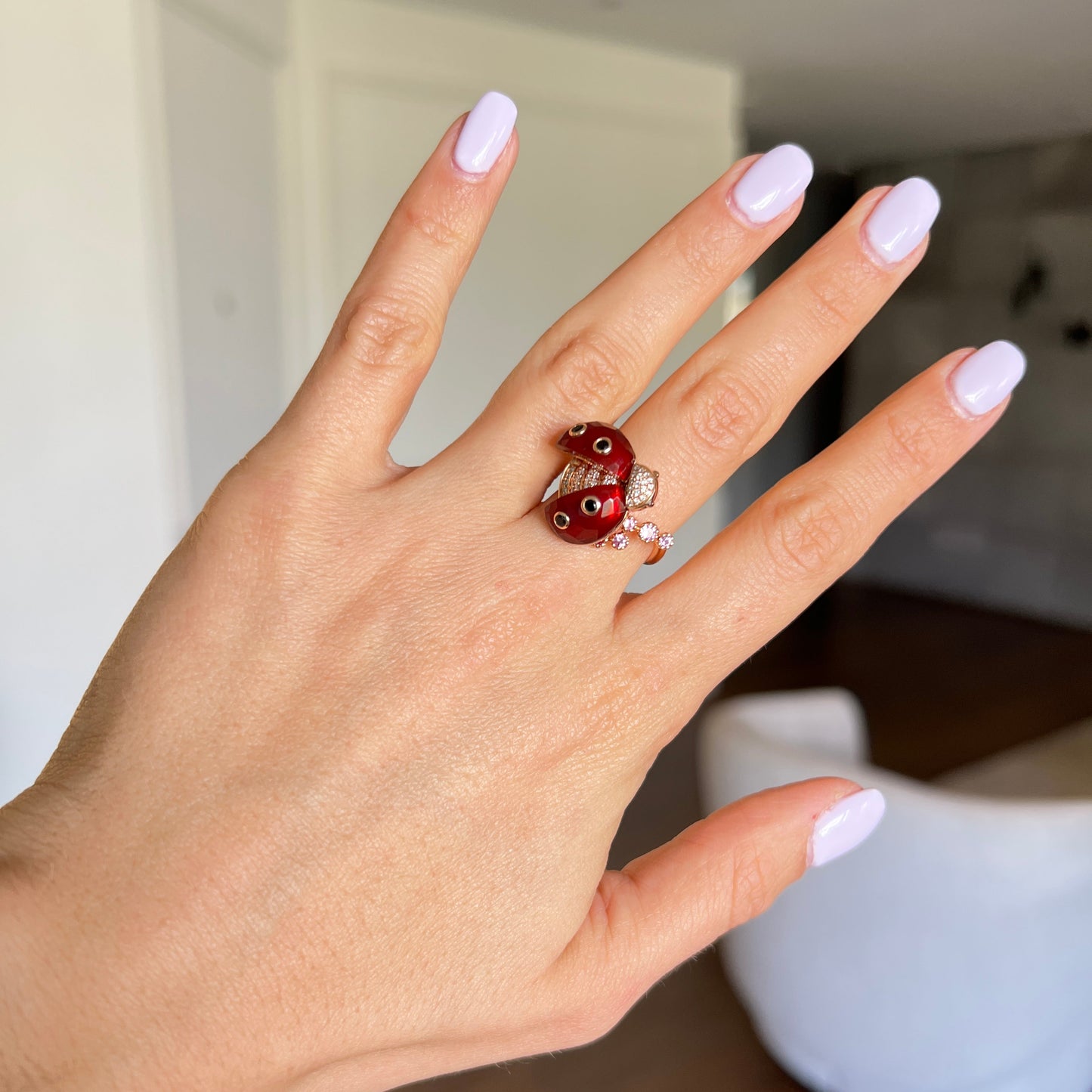 Buena Suerte Mariquita Anillo