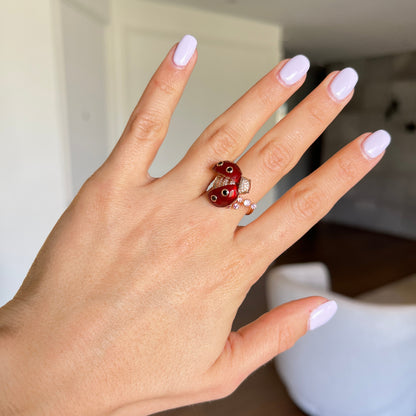 Buena Suerte Mariquita Anillo