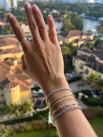 Multishape gold diamond bracelet