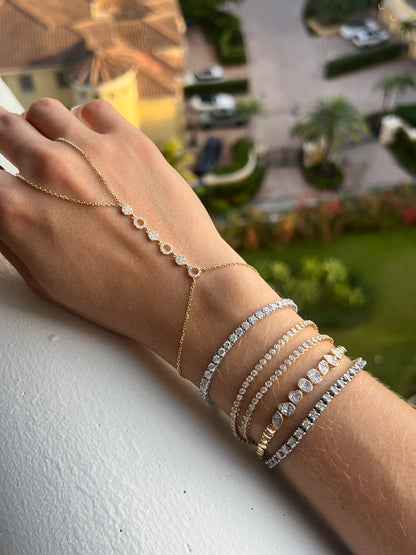 Multishape gold diamond bracelet