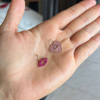 Kiss me now - Ruby lip pendant