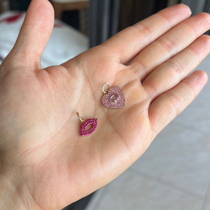 Kiss me now - Ruby lip pendant