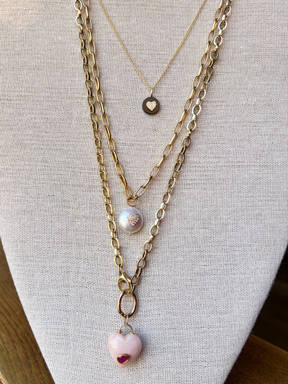 Piedra Pink Opal Heart