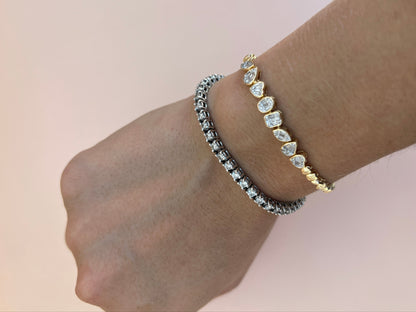 Multishape gold diamond bracelet
