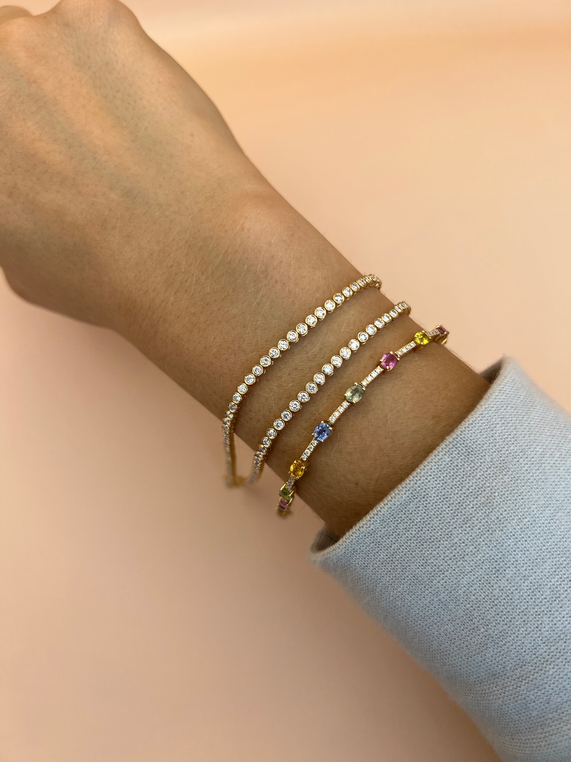 Bezel tennis necklae
