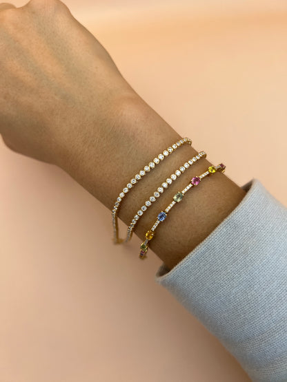 Bezel tennis necklae