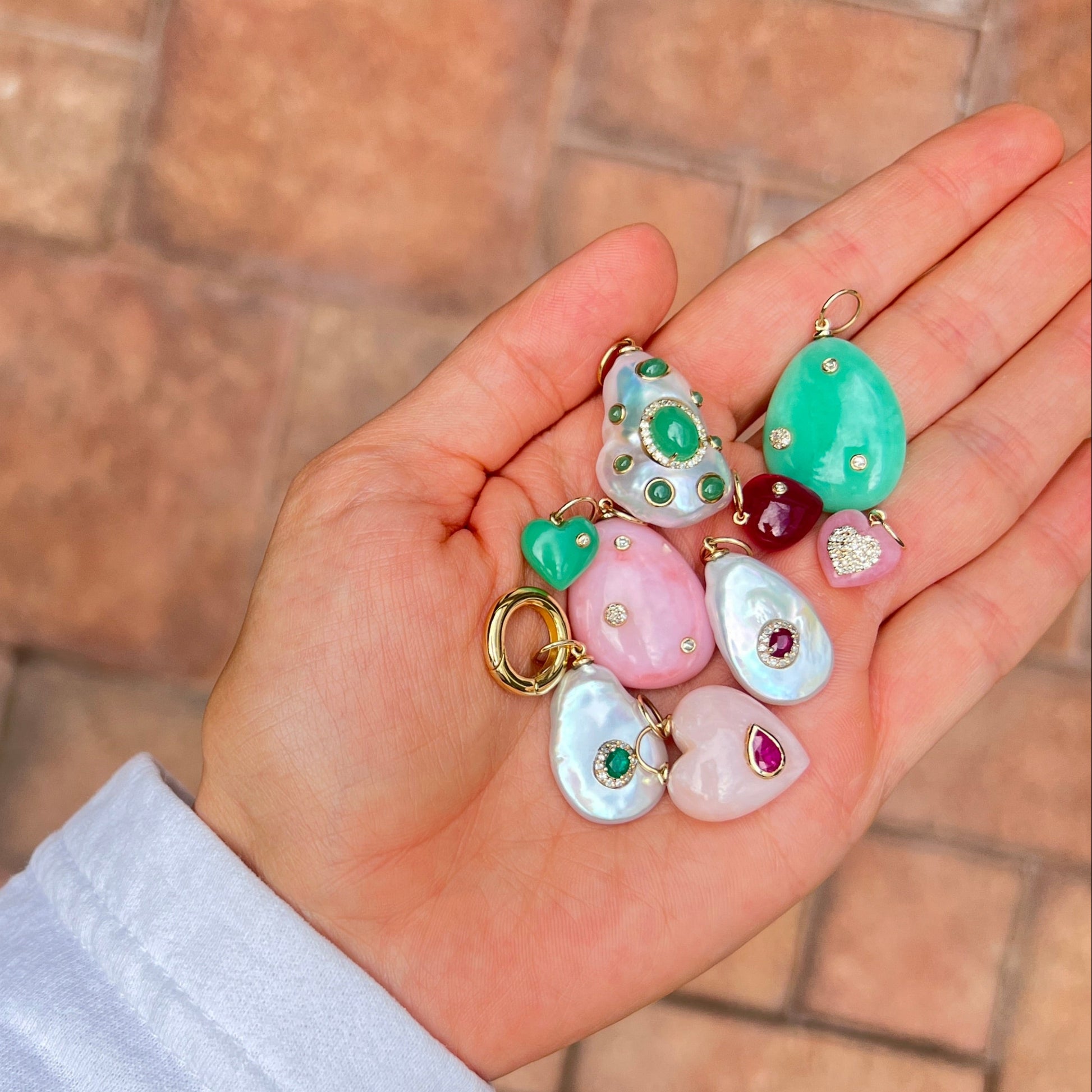 Piedra Pink Opal Heart